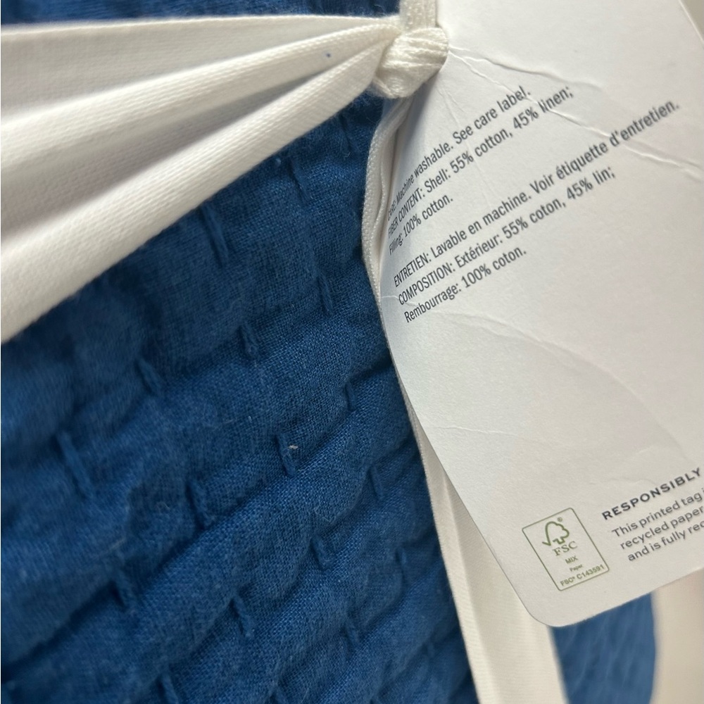 Pottery Barn Pick-Stitch Quilt Full Queen Capri Blue NEW - Picture 4 of 4